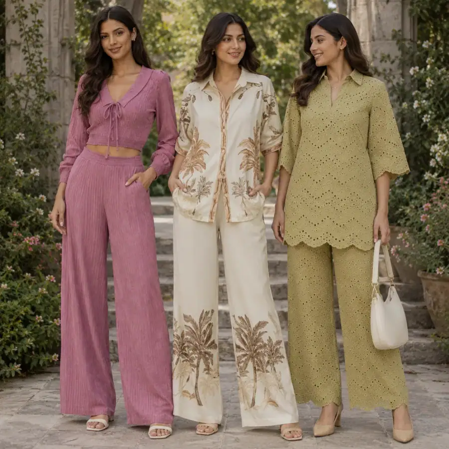 3 Women's Cotton Co-Ord Sets (C-6) in As shown in photos