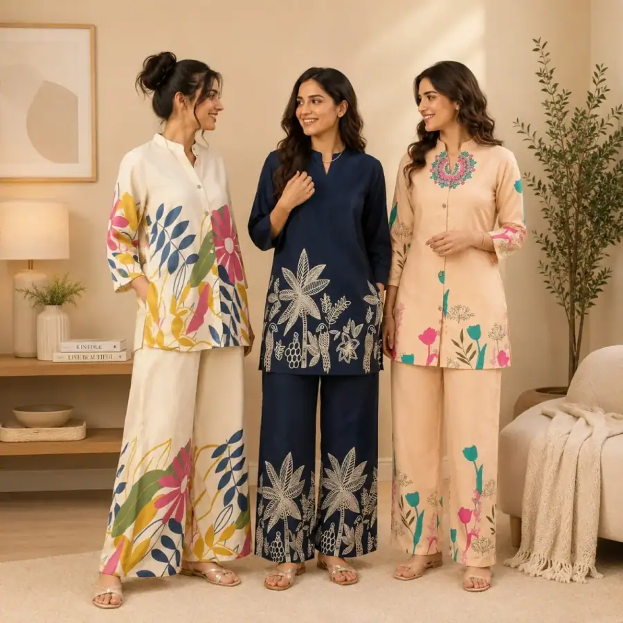 3 Women Co-Ord Sets | Relax Fit | (R-2) in As shown in photos