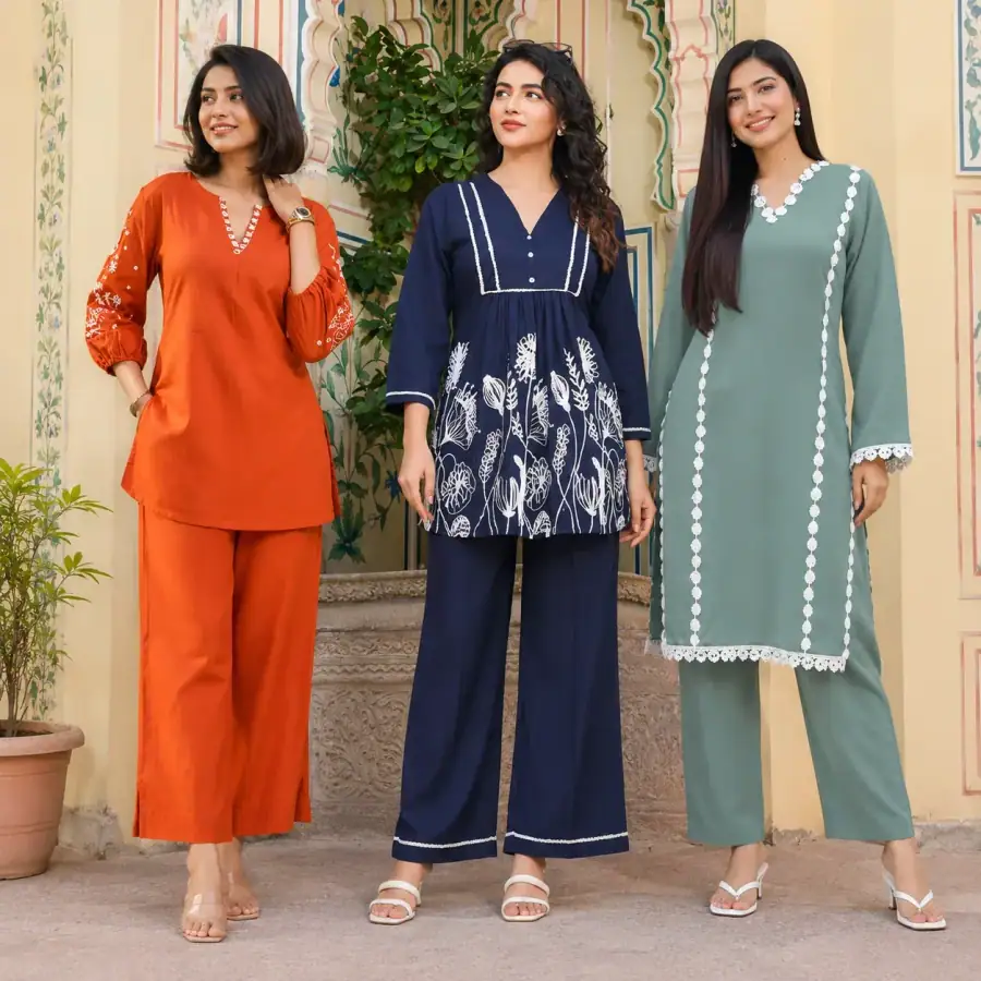 3 Women's Cotton Co-Ord Sets (C-8) in As shown in photos