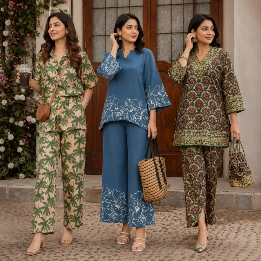 3 Women's Cotton Co-Ord Sets (C-5) in As shown in photos